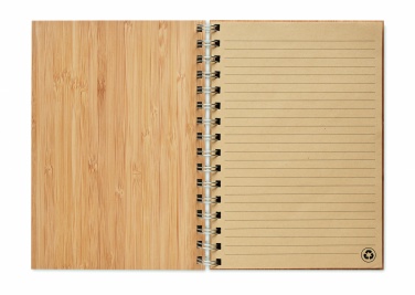 Logo trade promotional items picture of: A5 ring bound Bamboo notebook