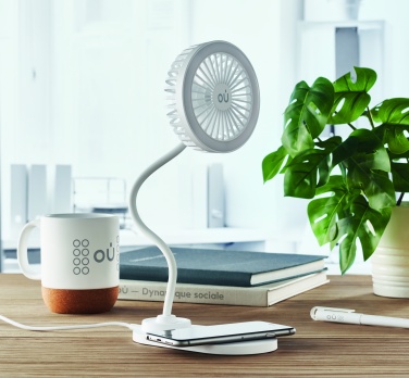 Logotrade advertising products photo of: Desktop charger fan with light