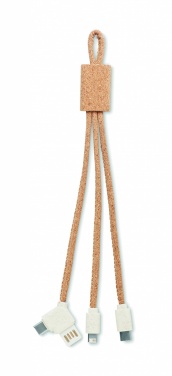 Logo trade promotional products image of: 3 in 1 charging cable in cork