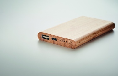 Logo trade promotional items image of: 4000 mAh Bamboo power bank