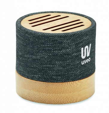 Logo trade promotional gifts image of: Bamboo RPET wireless speaker