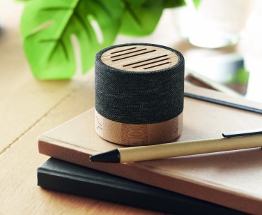 Logo trade promotional products image of: Bamboo RPET wireless speaker