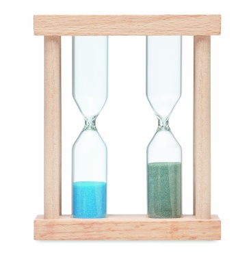 Logo trade advertising products image of: Set of 2 wooden sand timers