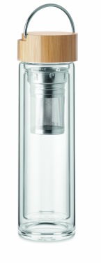 Logotrade promotional giveaway picture of: Double wall glass bottle 400ml Berlin