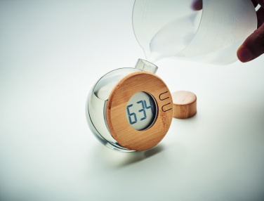 Logotrade promotional item picture of: Water powered bamboo LCD clock