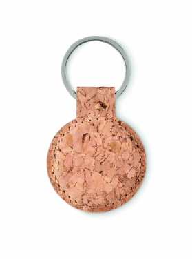 Logotrade advertising product picture of: Round cork key ring Mikkeli
