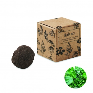 Logo trade business gift photo of: Herb seed bomb in carton box