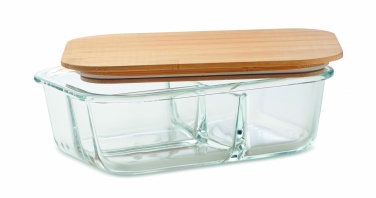 Logo trade promotional giveaway photo of: Glass lunch box with bamboo lid