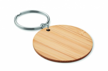 Logotrade promotional items photo of: Round bamboo key ring Pieksämäki
