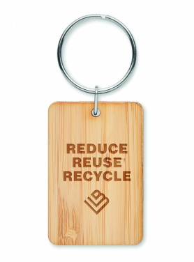 Logotrade corporate gift picture of: Rectangular bamboo key ring Riihimäki