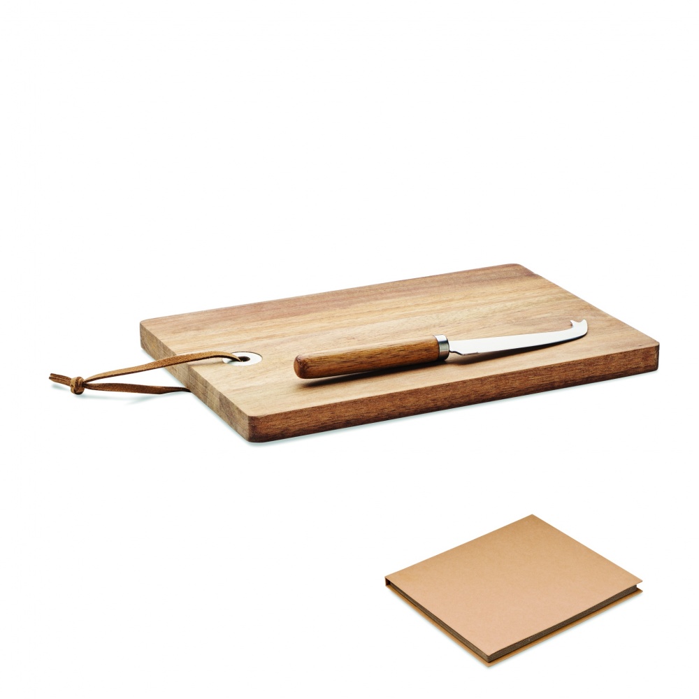 Logotrade promotional items photo of: Acacia wood cheese board set Hannover