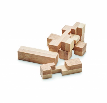 Logo trade business gifts image of: Bamboo brain teaser puzzle