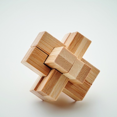 Logo trade promotional products image of: Bamboo brain teaser puzzle