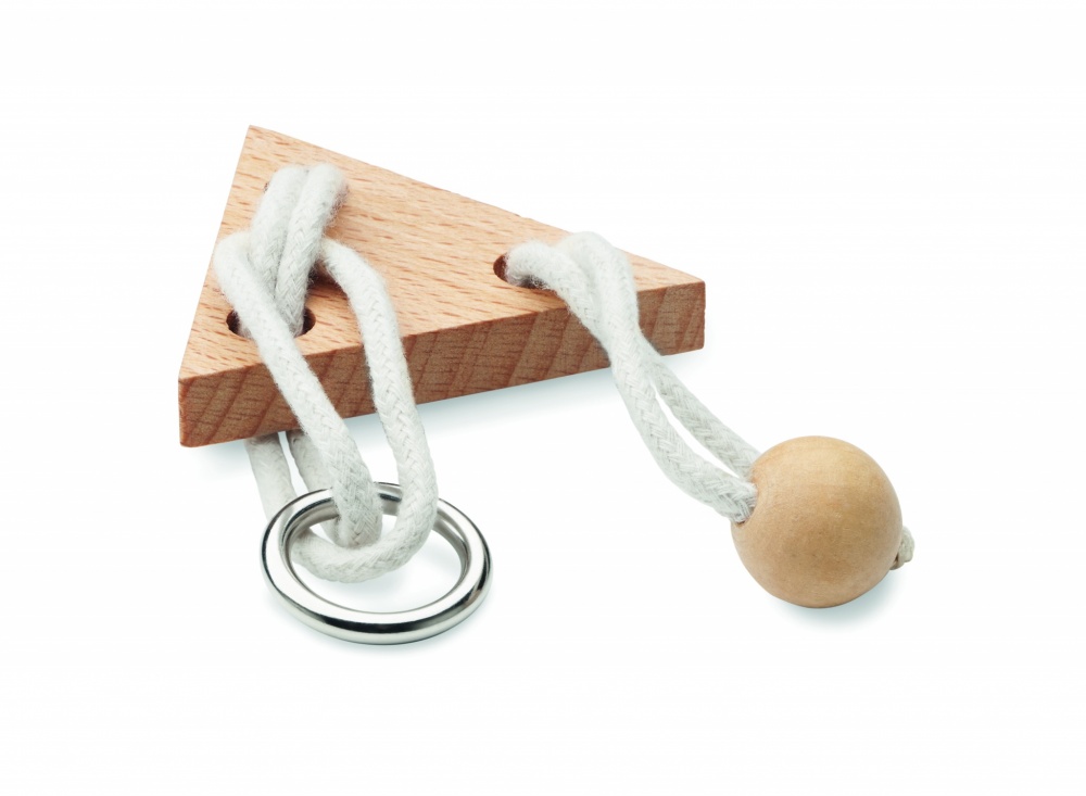 Logo trade promotional giveaways image of: Wooden brain teaser triangle