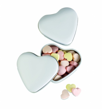 Logotrade corporate gift image of: Heart tin box with candies