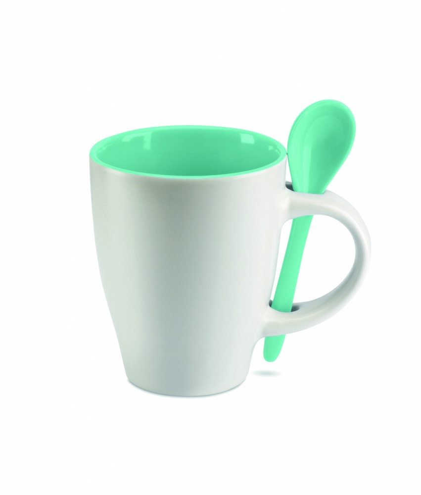 Logotrade promotional giveaway picture of: Bicolour mug with spoon 250 ml