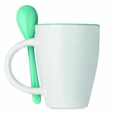 Logotrade promotional product image of: Bicolour mug with spoon 250 ml