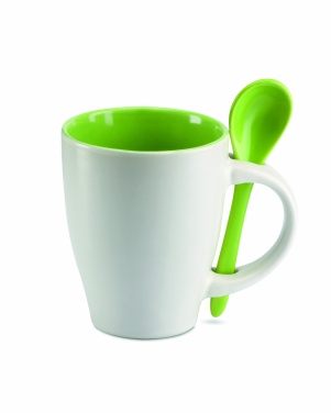 Logotrade promotional merchandise picture of: Bicolour mug with spoon 250 ml
