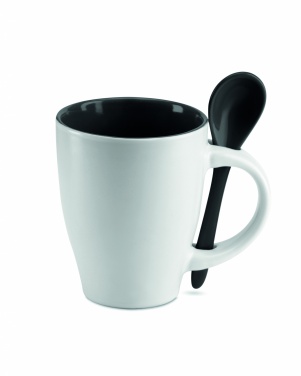 Logo trade promotional products picture of: Bicolour mug with spoon 250 ml