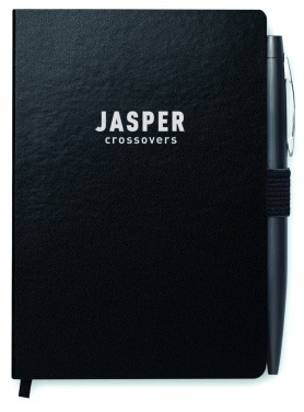 Logo trade promotional merchandise picture of: A6 notebook with pen 72 lined
