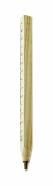 Logotrade promotional product picture of: Wooden ruler pen