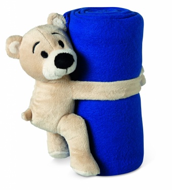 Logo trade promotional giveaways image of: Fleece blanket with bear