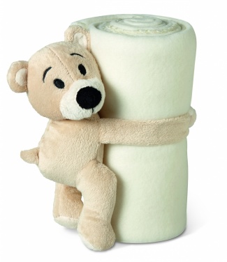 Logo trade promotional merchandise picture of: Fleece blanket with bear