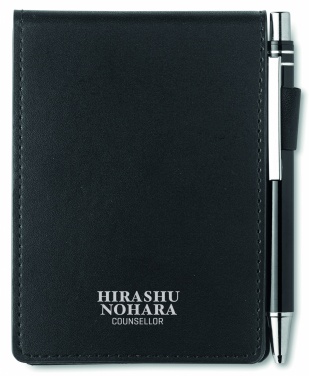Logo trade promotional merchandise picture of: A7 notepad in PU pouch w/pen