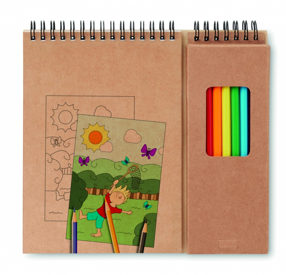 Logo trade business gifts image of: Colouring set with notepad