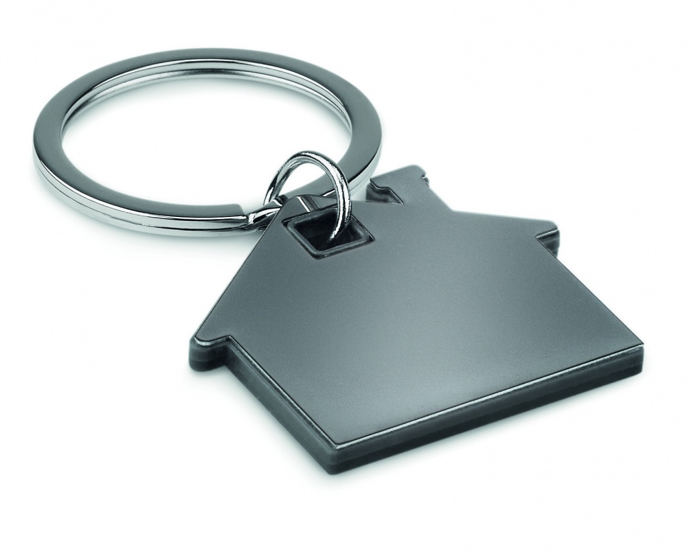 Logo trade promotional gifts picture of: House shape plastic key ring Rezekne