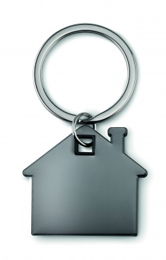 Logotrade corporate gift image of: House shape plastic key ring Rezekne