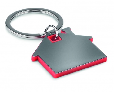 Logo trade corporate gifts image of: House shape plastic key ring Rezekne