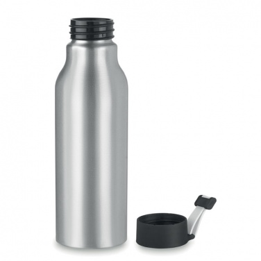 Logotrade promotional gifts photo of: Single-walled 500 ml aluminum bottle with a PP cap and a silicone strap
