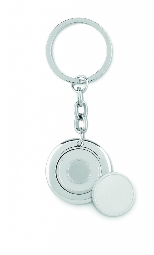 Logo trade corporate gifts image of: Key ring with token Cēsis