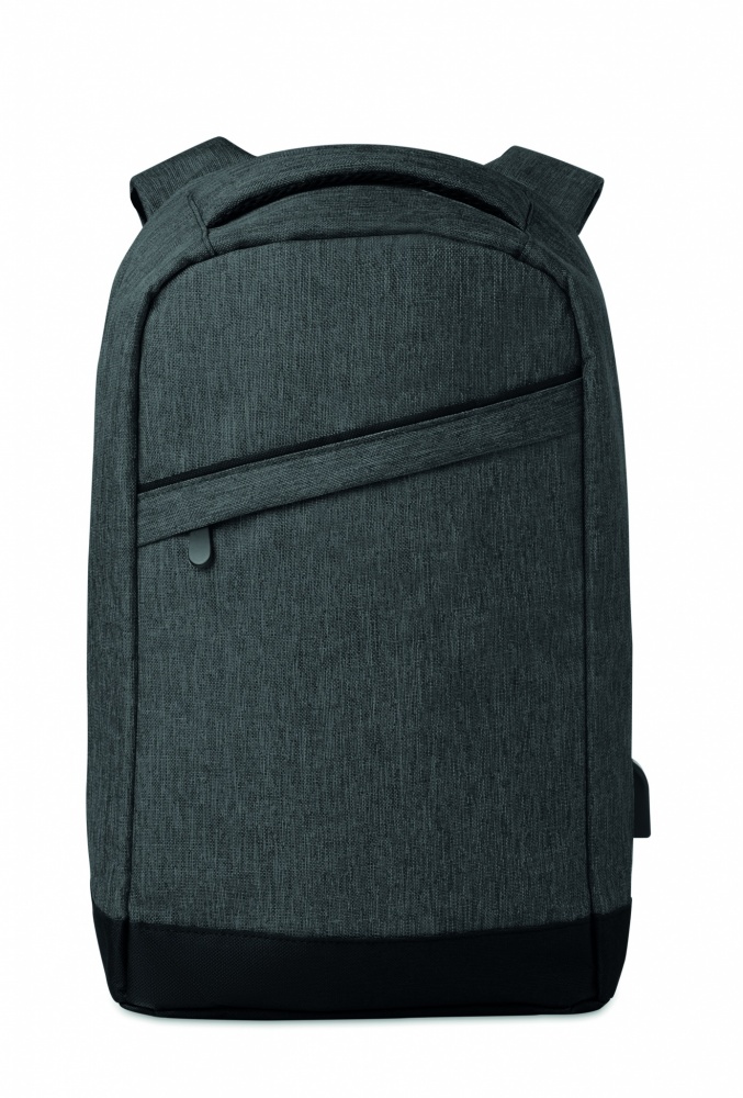 Logo trade promotional giveaways image of: 2 tone backpack incl USB plug