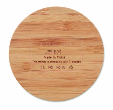 Logotrade promotional products photo of: Wireless charger bamboo 5W