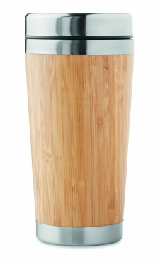 Logo trade advertising products picture of: Double wall bamboo flask 430ml