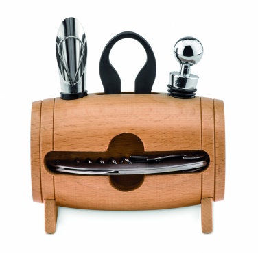 Logotrade business gift image of: 4 pcs wine set in wooden stand