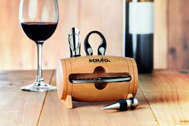 Logotrade promotional merchandise picture of: 4 pcs wine set in wooden stand