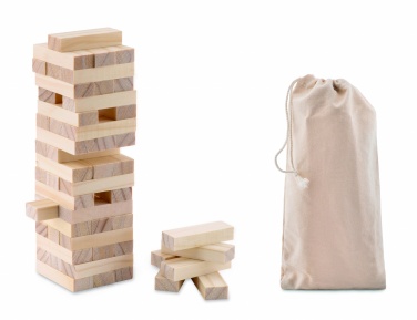 Logo trade promotional merchandise picture of: Tower game in cotton pouch