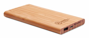 Logotrade business gifts photo of: Wireless power bank in bamboo 6000mAh ARENA