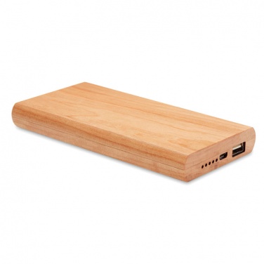 Logo trade promotional giveaway photo of: Power bank 4000 mAh Bamboo ARENA POWER