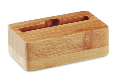 Logo trade corporate gift photo of: Bamboo phone stand-amplifier CARACOL
