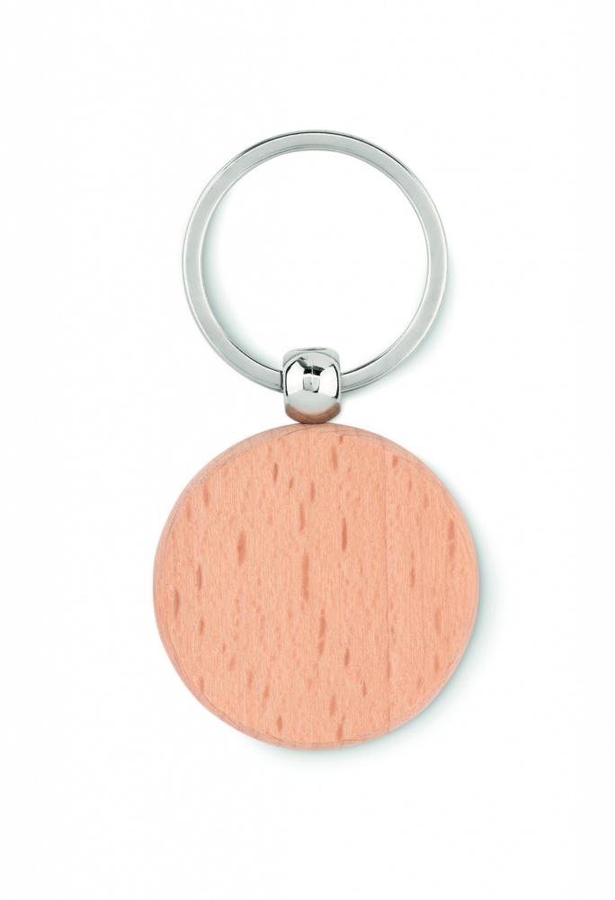 Logo trade promotional products picture of: Round wooden key ring Saldus