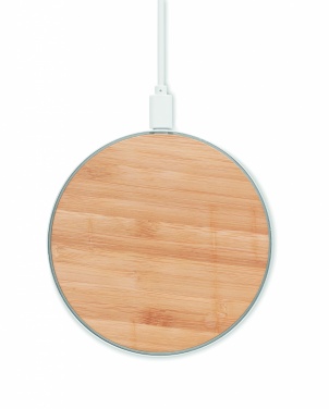 Logotrade corporate gift image of: Bamboo wireless charger 10W DESPAD