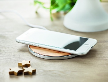 Logotrade promotional item picture of: Bamboo wireless charger 10W DESPAD