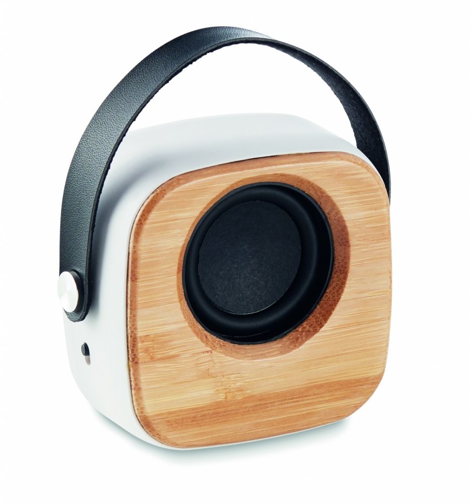 Logo trade corporate gifts picture of: Speaker 3W with bamboo front side