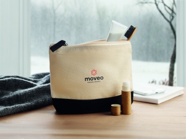 Logotrade promotional product picture of: Bicolour cotton cosmetic bag