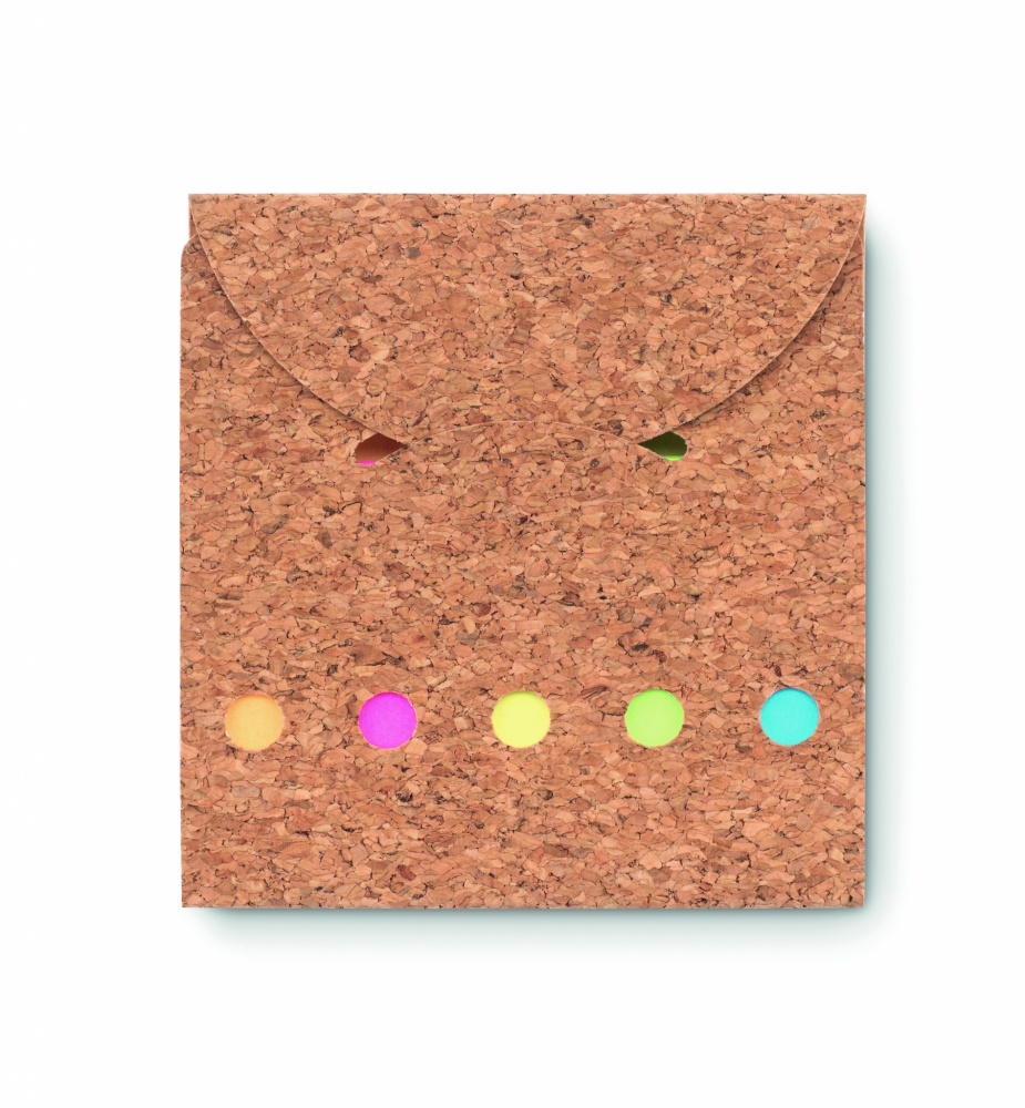 Logo trade promotional merchandise picture of: Cork sticky note memo pad