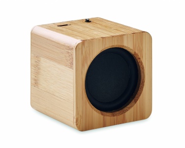 Logo trade promotional products image of: Bamboo wireless speaker